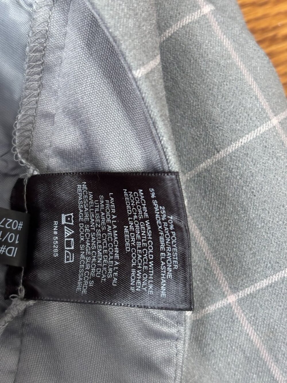 Express Columnist Barely Boot Dress Pants Womens Size 6 Gray Pink Check Trousers - Picture 5 of 6